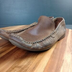 Frye Lewis Venetian Driving Leather Loafer Shoe‎ Tan Mens Size 9.5 D Slip On Moc